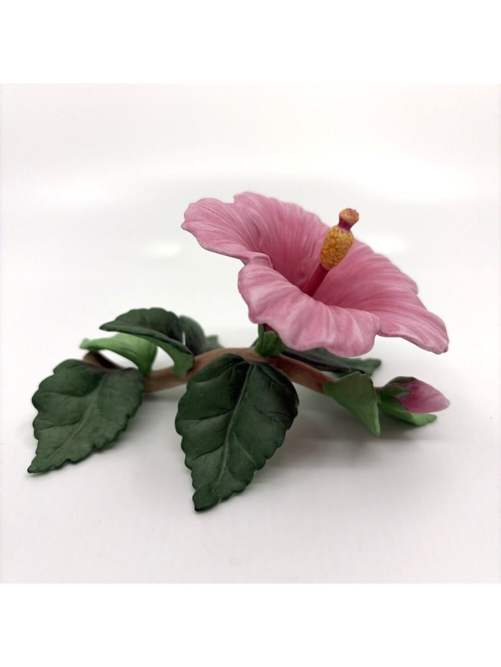 Lenox Pink Hibiscus Exotic Flower Collection Hand Painted Porcelain Sculpture